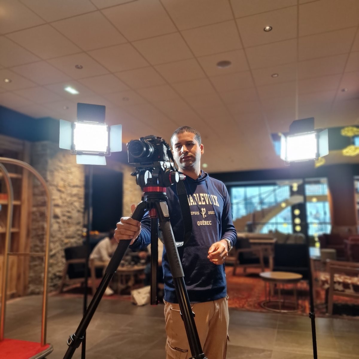 Jonathan Placide en tournage Jonathan Placide en tournage